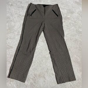 Chicos size 1 black brown and white dress pant legging elastic waists nwot